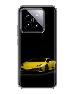 Чохол для Xiaomi 14 з картинкою «Lamborghini жовтий акцент»