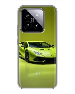 Чохол для Xiaomi 14 з картинкою «Салатовий Lamborghini Huracan»