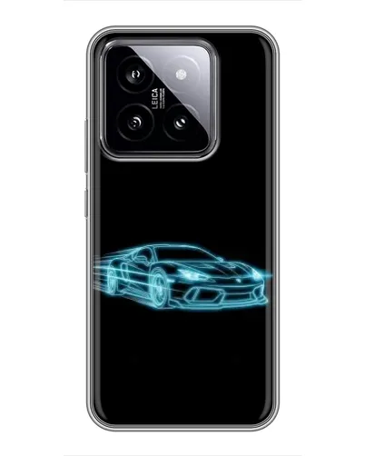 Чохол для Xiaomi 14 з картинкою «Неоновий контур Lamborghini»