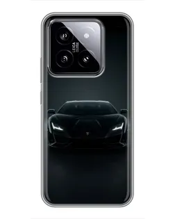 Чохол для Xiaomi 14 з картинкою «Чорний Lamborghini Aventador»