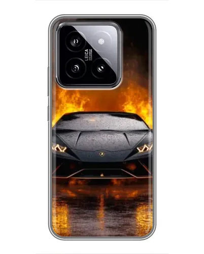 Чохол для Xiaomi 14 з картинкою «Lamborghini у вогні»