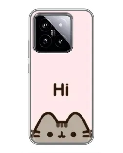 Чехол для Xiaomi 14 с картинкой «Пушин говорит Hi» Чехол для Xiaomi 14 с картинкой «Пушин говорит Hi»