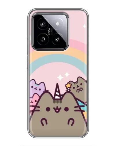 Чехол для Xiaomi 14 с картинкой «Единорог Pusheen»
