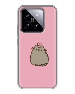 Чехол для Xiaomi 14 с картинкой «Pusheen сердце»