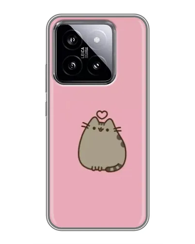 Чехол для Xiaomi 14 с картинкой «Pusheen сердце»