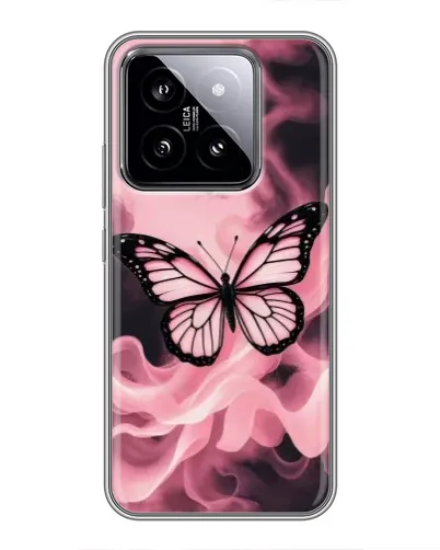 Чехол для Xiaomi 14 с картинкой «Бабочка в дыму»