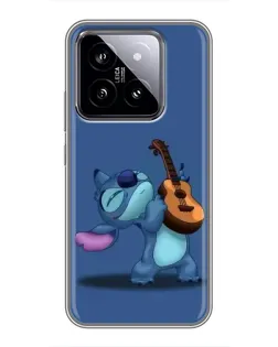 Чехол для Xiaomi 14 с картинкой «Стич с укулеле»