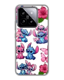 Чехол для Xiaomi 14 с картинкой «Стикеры Stitch и Angel»