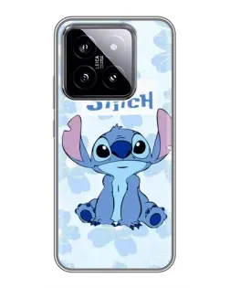 Чехол для Xiaomi 14 с картинкой «Stitch среди цветов»