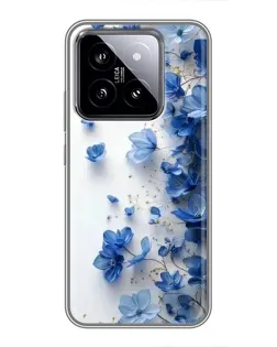 Чохол для Xiaomi 14 з картинкою «Блакитний квітковий каскад» Чохол для Xiaomi 14 з картинкою «Блакитний квітковий каскад»