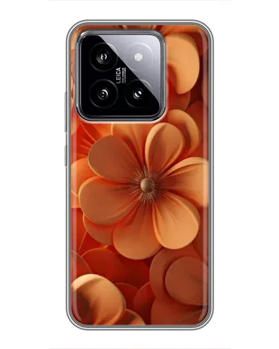 Чохол для Xiaomi 14 з картинкою «Помаранчева макро квітка»