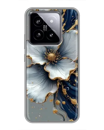 Чохол для Xiaomi 14 з картинкою «Біла квітка та золотий флюїд» Чохол для Xiaomi 14 з картинкою «Біла квітка та золотий флюїд»