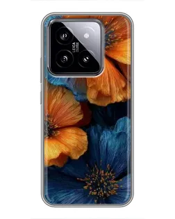 Чохол для Xiaomi 14 з картинкою «Яскрава синьо-помаранчева флора» Чохол для Xiaomi 14 з картинкою «Яскрава синьо-помаранчева флора»