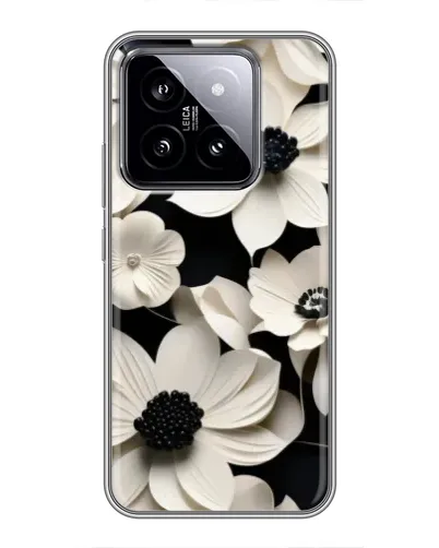 Чохол для Xiaomi 14 з картинкою «Об'ємні білі квіти»