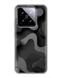 Чохол для Xiaomi 14 з картинкою «Темний абстрактний камуфляж»
