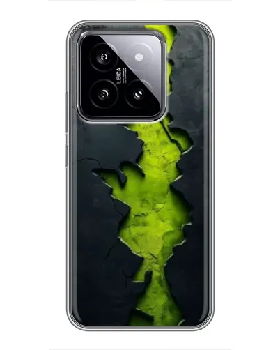 Чохол для Xiaomi 14 з картинкою «Салатовий розлом скелі»