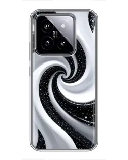 Чохол для Xiaomi 14 з картинкою «Чорно-біла спіраль»