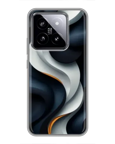 Чохол для Xiaomi 14 з картинкою «Об'ємні чорно-білі стрічки»