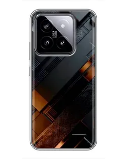 Чохол для Xiaomi 14 з картинкою «Чорні геометричні блоки»