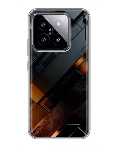 Чохол для Xiaomi 14 з картинкою «Чорні геометричні блоки»
