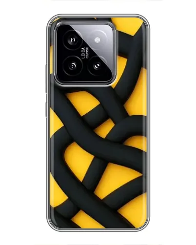 Чохол для Xiaomi 14 з картинкою «Чорне жовте переплетення»