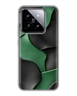Чохол для Xiaomi 14 з картинкою «Зелені шкіряні хвилі»