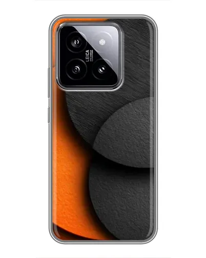 Чохол для Xiaomi 14 з картинкою «Геометрія помаранчевих кіл»