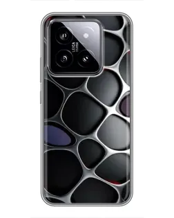 Чохол для Xiaomi 14 з картинкою «Об'ємна темна решітка»