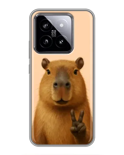 Чехол для Xiaomi 14 с картинкой «Капибара виктория»