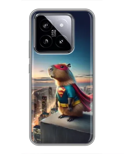 Чехол для Xiaomi 14 с картинкой «Капи-мен супергерой»