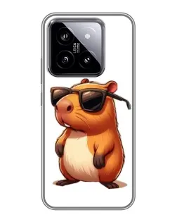 Чехол для Xiaomi 14 с картинкой «Капибара в очках»