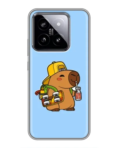 Чехол для Xiaomi 14 с картинкой «Капибара на скейте»