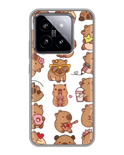 Чехол для Xiaomi 14 с картинкой «Стикерпак с капибарами»
