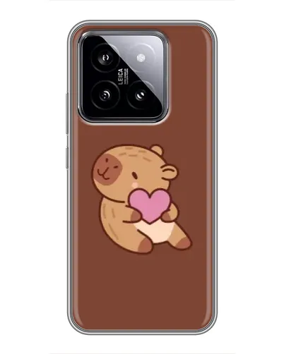 Чехол для Xiaomi 14 с картинкой «Капибара с сердцем»