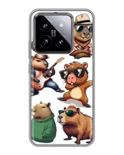 Чехол для Xiaomi 14 с картинкой «Крутые капибары музыканты»