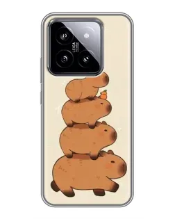 Чехол для Xiaomi 14 с картинкой «Башня из капибар»