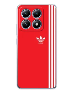 Чехол для Xiaomi 14T Pro с картинкой «Красный минимализм Adidas»