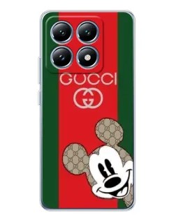 Чехол для Xiaomi 14T Pro с картинкой «Gucci — полосы и Микки»