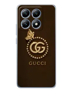 Чехол для Xiaomi 14T Pro с картинкой «Gucci — золотая бабочка»