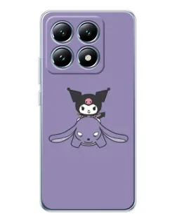Чехол для Xiaomi 14T Pro с картинкой «Kuromi на лиловом фоне»