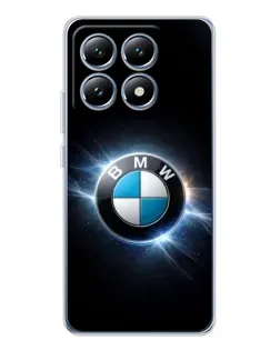 Чехол для Xiaomi 14T Pro с картинкой «BMW — неоновое сияние»