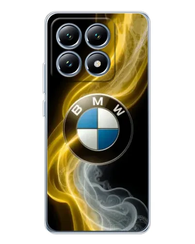 Чехол для Xiaomi 14T Pro с картинкой «Золотистый дым BMW»