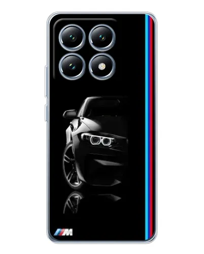 Чехол для Xiaomi 14T Pro с картинкой «Силуэт BMW в темноте»