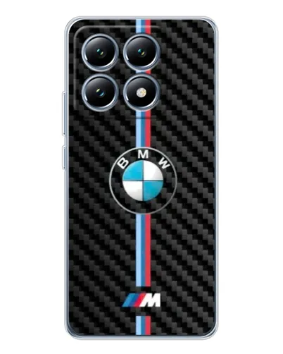 Чехол для Xiaomi 14T Pro с картинкой «Эмблема BMW и карбон»