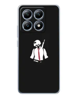 Чехол для Xiaomi 14T Pro с картинкой «PUBG — силуэт воина»