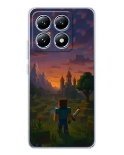 Чехол для Xiaomi 14T Pro с картинкой «Стив у башни»