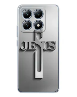 Чехол для Xiaomi 14T Pro с картинкой «Металлический крест Jesus»