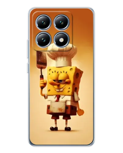 Чехол для Xiaomi 14T Pro с картинкой «Губка Боб повар»