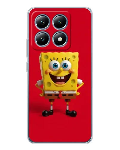 Чехол для Xiaomi 14T Pro с картинкой «Спанч Боб на красном»