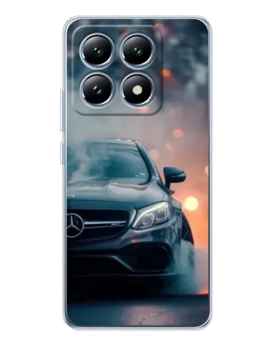 Чехол для Xiaomi 14T Pro с картинкой «Mercedes — ночной город»